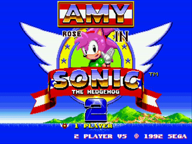 Amy Rose in Sonic the Hedgehog 2 Title Screen